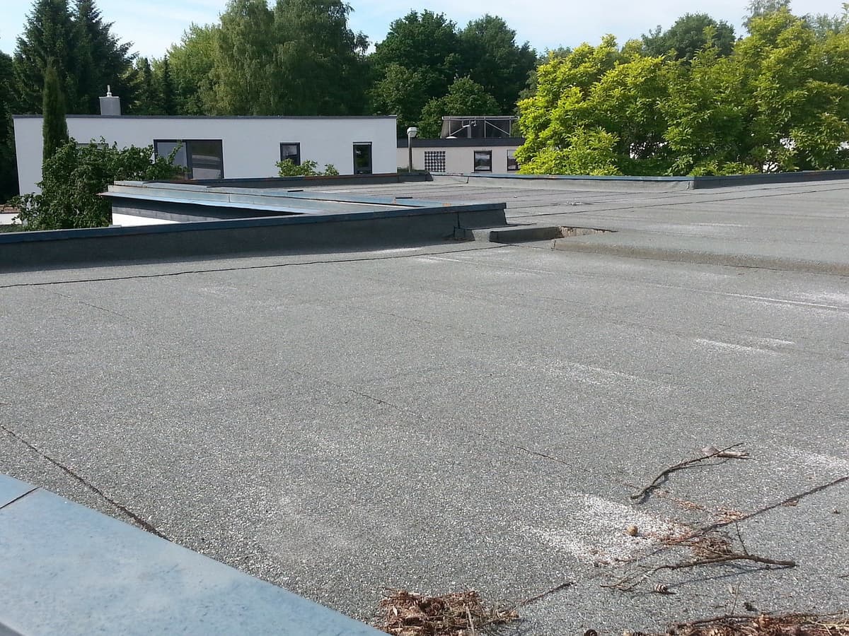 Completed flat roof